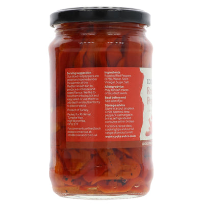 Cooks & Co Roasted Red Pepper Strips - Vegan & No Added Sugar - Great for Cooking or Snacking - Buy Now from Superfood Market.