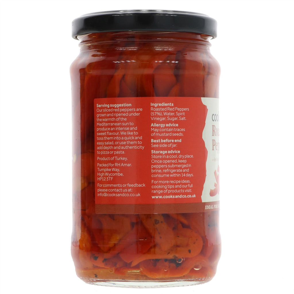Cooks & Co Roasted Red Pepper Strips - Vegan & No Added Sugar - Great for Cooking or Snacking - Buy Now from Superfood Market.