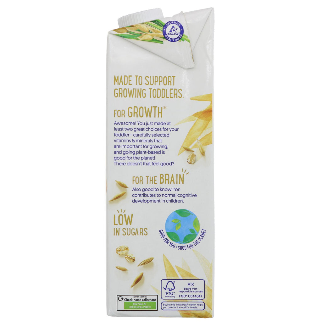 Alpro's vegan Oat Growing Up Drink: calcium, vitamin D and protein for healthy bones. Perfect for breakfast or a snack.