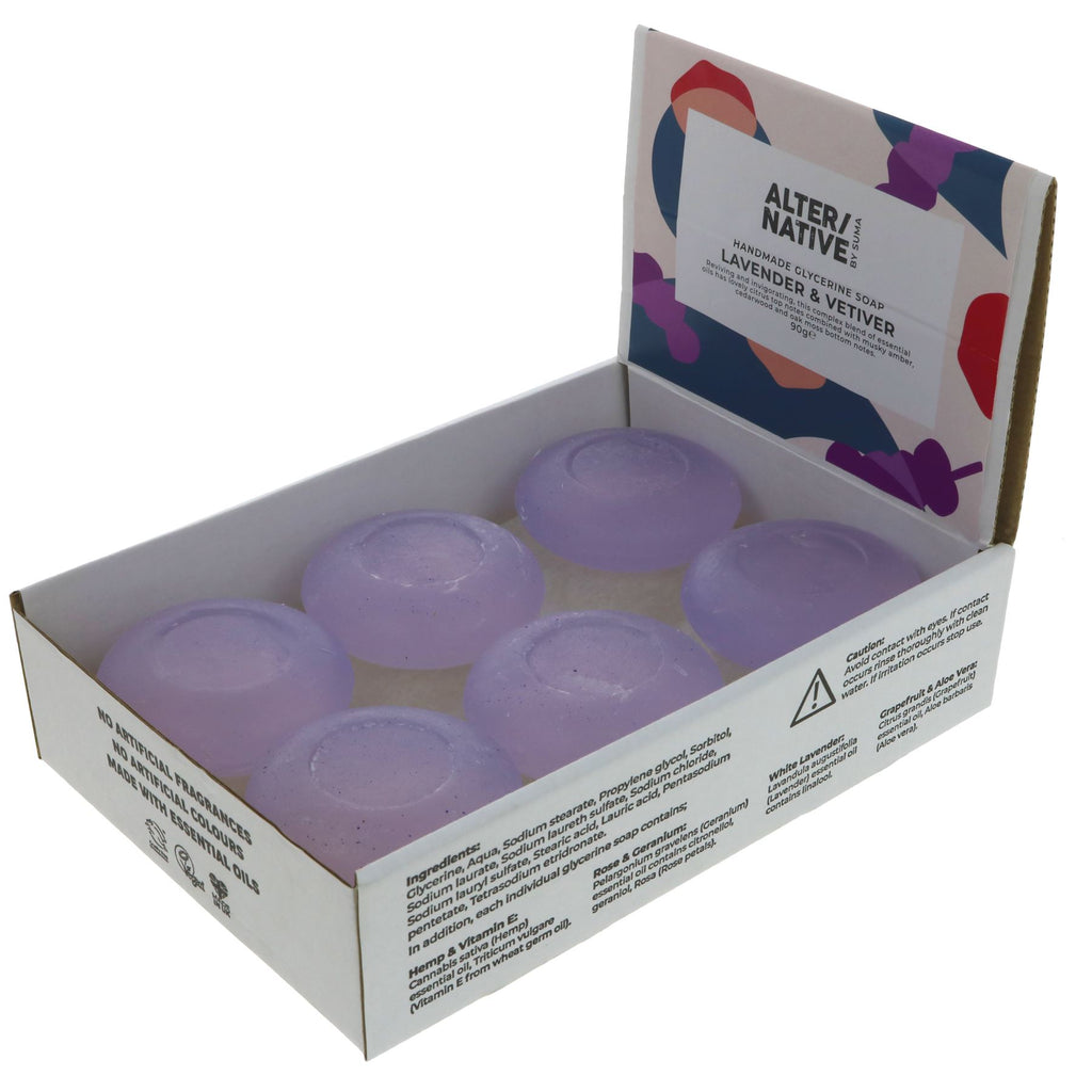 Alter/Native | Glycerine Soap - Lavender & Vetiver - Round soap bar | 90g