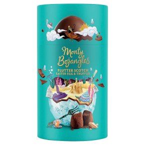 Indulge in the enchanting world of Monty Bojangles with our Flutter Scotch Egg & Truffles. This delightful Easter egg is a true wonder, filled with rich truffles that will transport your taste buds to a realm of pure bliss. Perfect for sharing or savoring on your own, this extraordinary treat is a must-have for any chocolate lover.