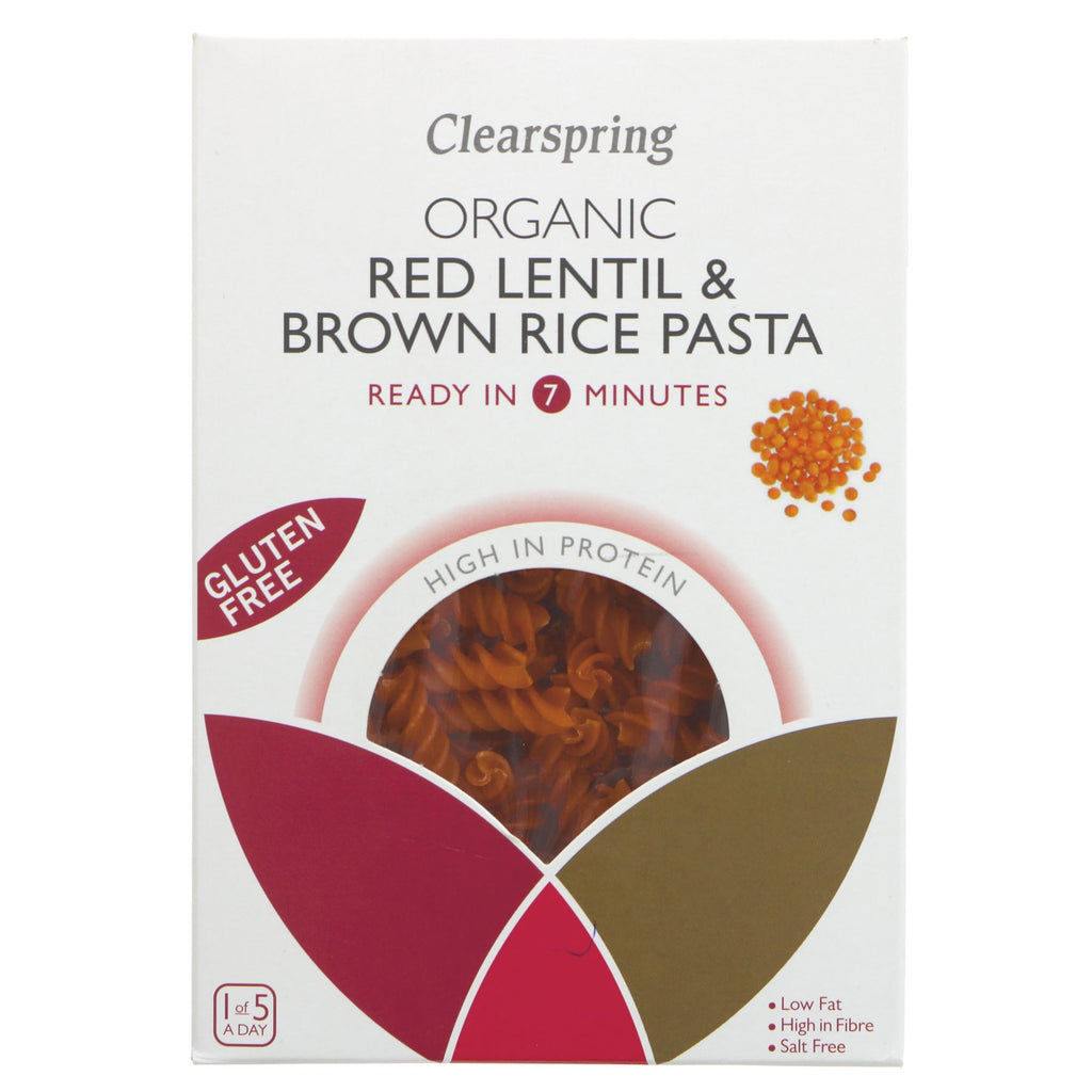 Clearspring | Red Lentil & Brown Rice Pasta - Fusilli | 250g