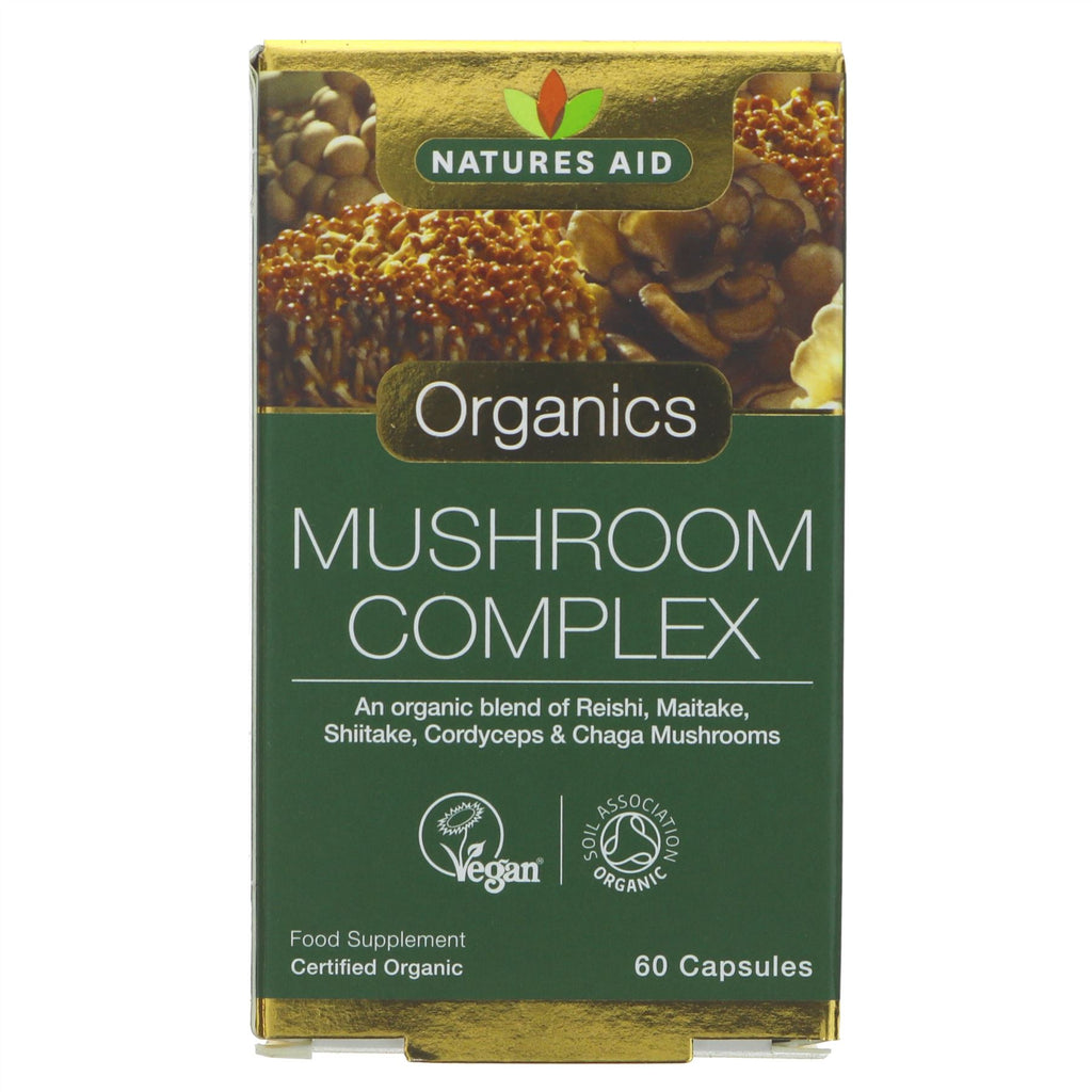 Natures Aid | Mushroom Complex - reishi,maitake,shitake,ceps | 60 capsules