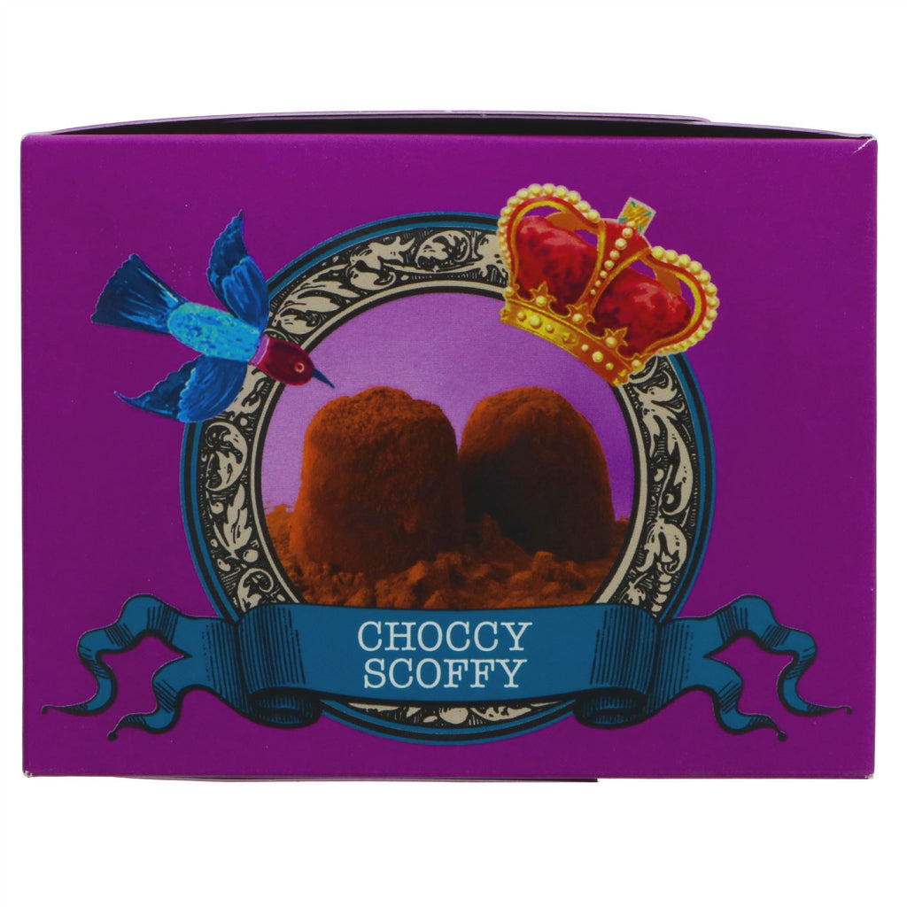 Indulge in Monty Bojangles' Choccy Scoffy French Truffles! No added sugar and curiously moreish - grate over ice cream or melt onto a crumpet for a special treat.
