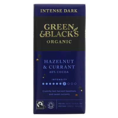 Green & Blacks | Dark Choc Hazelnut & Currant | 90g