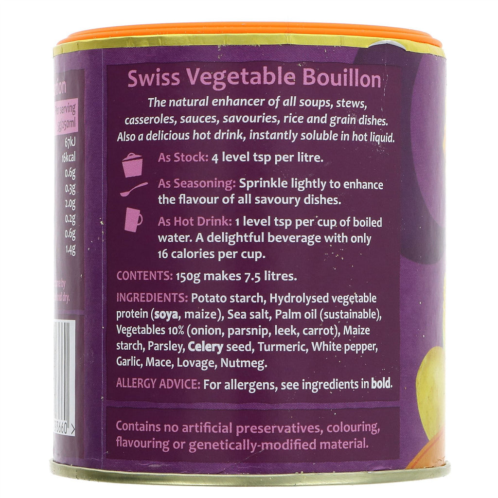 Marigold's Reduced Salt Bouillon Powder - Gluten-free, Vegan, and delicious for soups, stews, and sauces.
