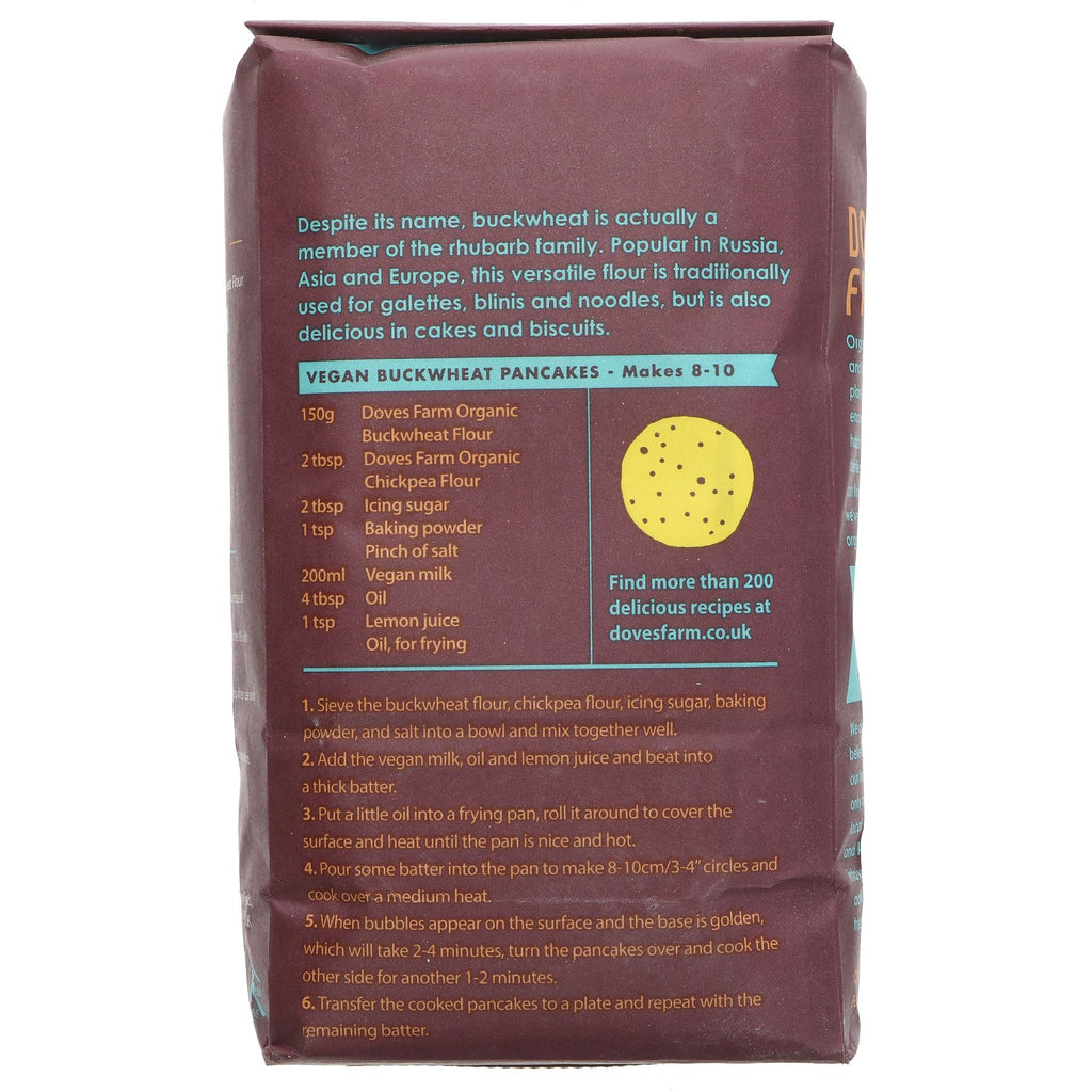 Organic Buckwheat Flour for Pancakes, Noodles, & Baking | 1kg | Vegan & Wholegrain