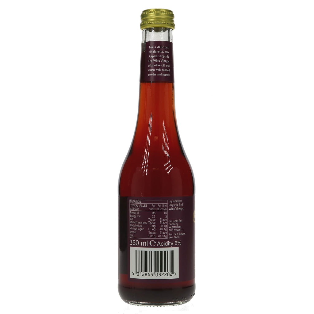 Organic, vegan red wine vinegar made from Spain's finest grapes. Elevate your dishes with this premium ingredient.