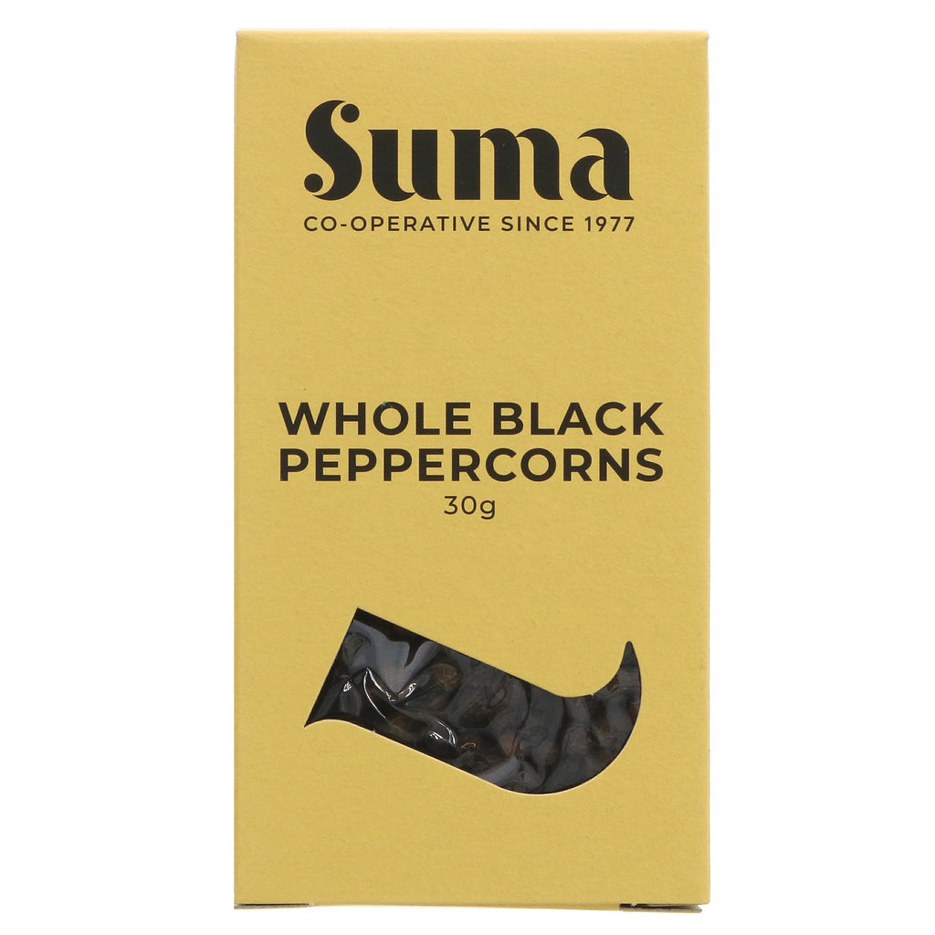 Suma's Black Peppercorns: Bold & Spicy Flavor, Vegan-friendly, Perfect for Any Dish.