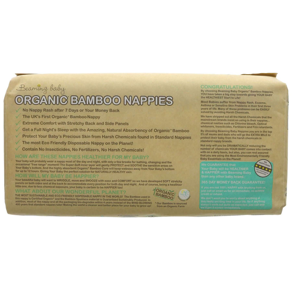 Organic Bamboo Nappies - Eco-Friendly, Vegan, Size 2, 30pcs