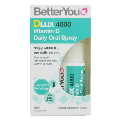 Better You | DLUX 4000 Vitamin D Spray - Daily Oral Spray | 15ml