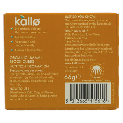 Organic & Vegan Umami Stock Cubes by Kallo - Gluten-Free, Rich & Savory Flavor for Soups, Sauces & More - Buy Now!