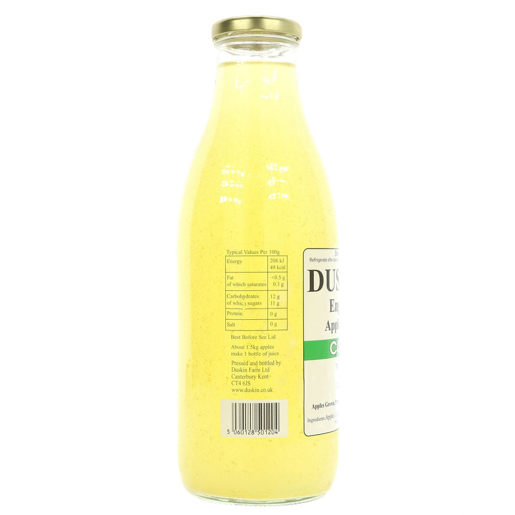 Duskin's Apple Juice - Cox, 1L bottle - crisp, refreshing, vegan juice made with the finest ingredients.