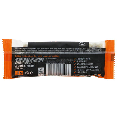 Gluten-free B'Good Apricot & Almond bars with no added sugar. Perfect for on-the-go snacking. Suitable for vegetarians.
