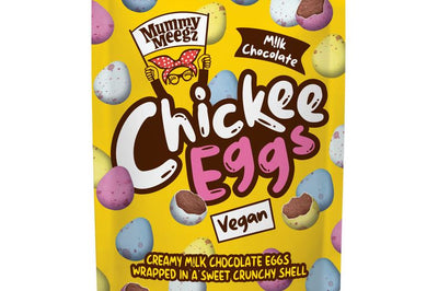 Introducing Mummy Meegz' Vegan Mini Eggs! Indulge in creamy M!lk Chocolate encased in a satisfyingly crunchy shell. These vegan delights are palm oil-free and wrapped in eco-friendly packaging. Discover our mission to create delicious alternatives that are kind to animals and the planet. Find out more at mummymeegz.com.