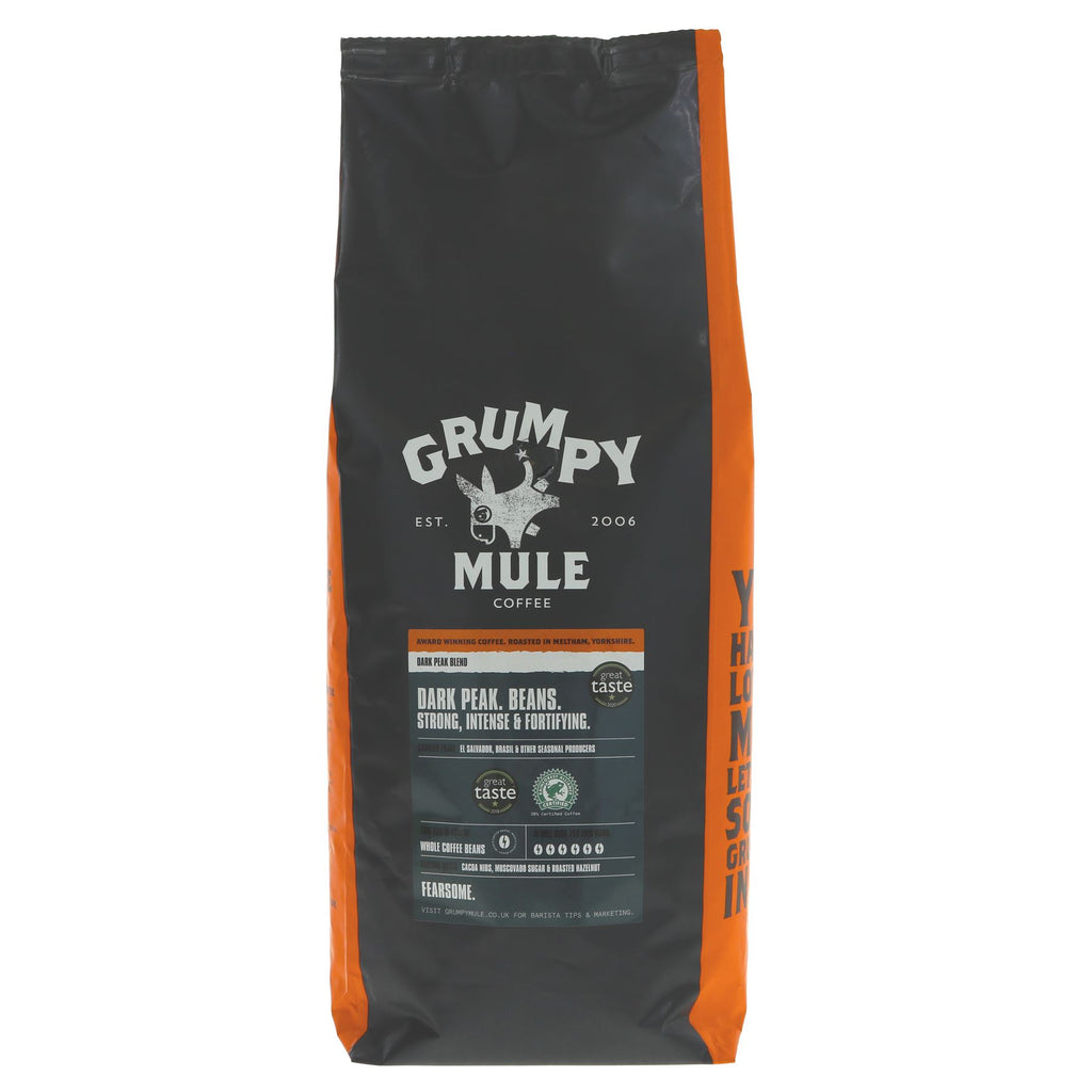Grumpy Mule | Dark Peak Espresso Beans - Strong, Intense & Fortifying | 1kg