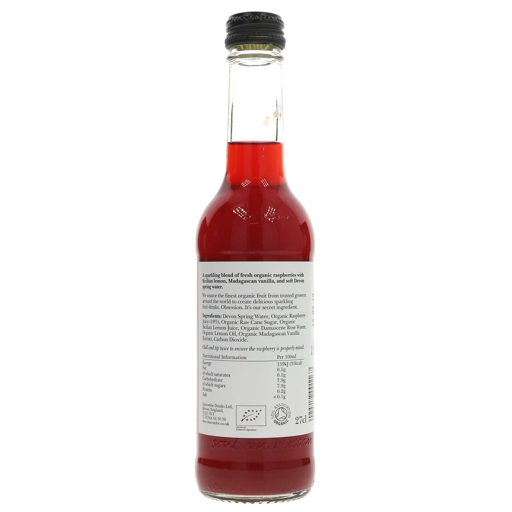 Organic Raspberry Crush - no added sugar, vegan and bursting with zing. Perfect for any occasion!